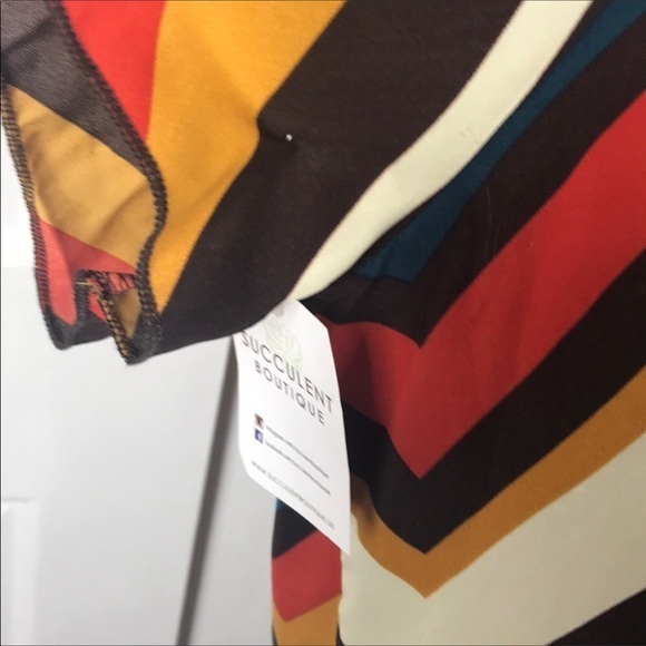 NWT Moa XL retro chevron‎ pattern hi/low hem short sleeve crew neck top - Picture 6 of 8